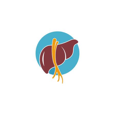 Human liver icon logo design template vectorのイラスト素材