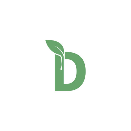 Letter D icon leaf design concept template vectorのイラスト素材