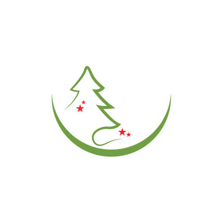Christmas Tree icon flat design template vectorのイラスト素材