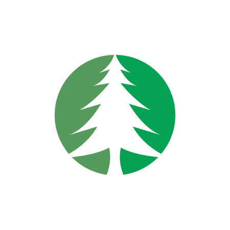 Christmas Tree icon flat design template vectorのイラスト素材
