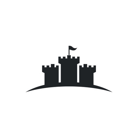 Castle logo icon design vector ilustration templateのイラスト素材