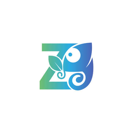 Letter Z icon with chameleon logo  design template vectorのイラスト素材