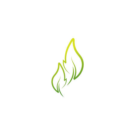 Green leaf, natural leaf icon logo design template vectorのイラスト素材