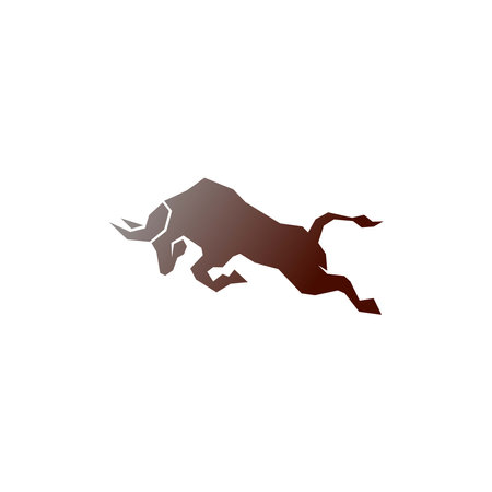 Bull icon logo, buffalo head icon logo vector templateのイラスト素材