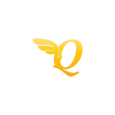 Letter Q logo icon illustration with wings vectorのイラスト素材