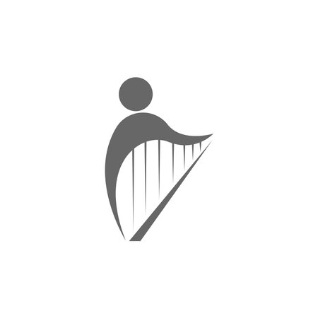 Harp musical instrument icon illustration templateのイラスト素材