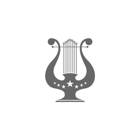 Harp musical instrument icon illustration templateのイラスト素材