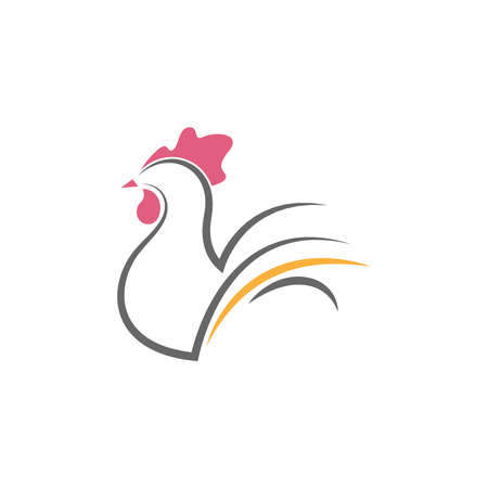 Chicken animal icon logo design illustration templateのイラスト素材