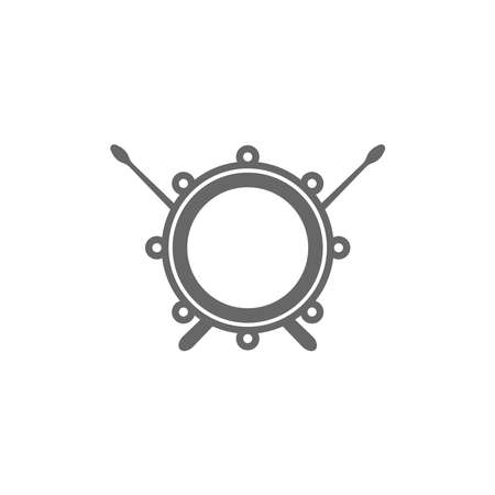 Drum flat design icon illustration template vectorのイラスト素材