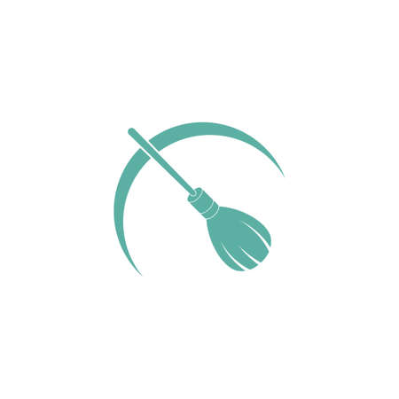 Broom icon logo design illustration template vectorのイラスト素材