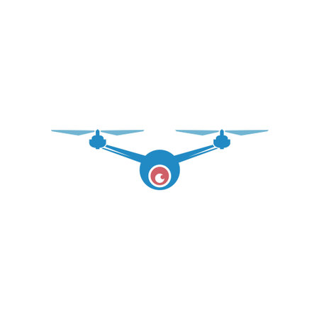 Drone icon logo design illustration vector templateのイラスト素材