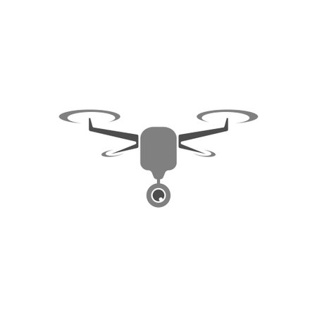 Drone icon logo design illustration vector templateのイラスト素材