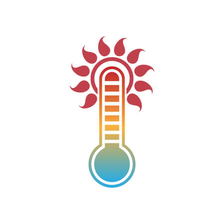 Thermometer icon logo design illustration template vectorのイラスト素材
