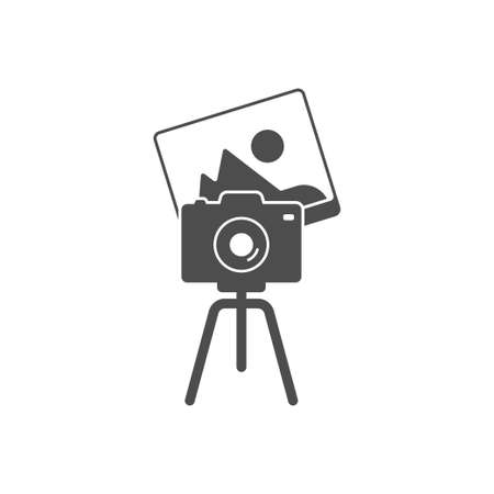 Camera icon logo flat design illustration template vectorのイラスト素材