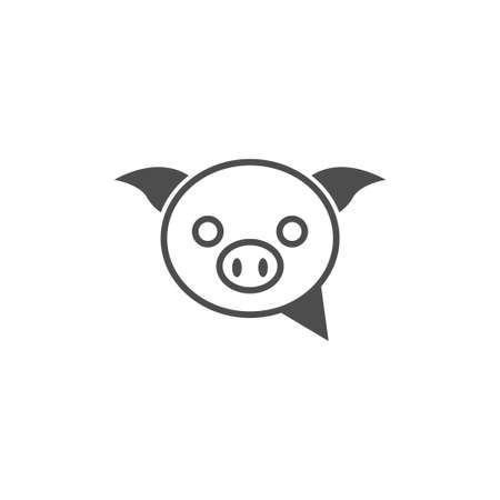 Pig icon logo design concept illustration template vectorのイラスト素材