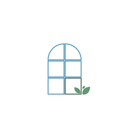 House windows  icon design illustration template vectorのイラスト素材