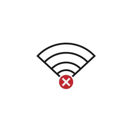 Signal disconected, signal cut off icon template vectorのイラスト素材