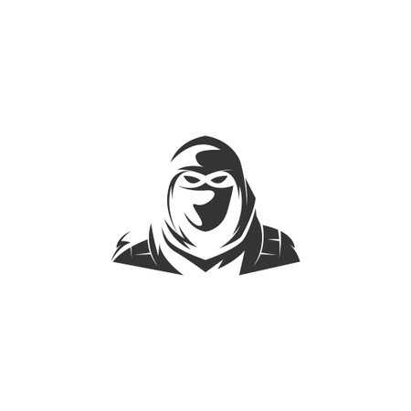 Ninja logo icon design illustration templateのイラスト素材