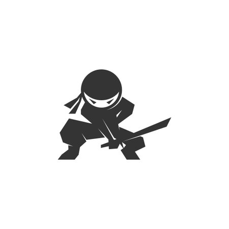 Ninja logo icon design illustration templateのイラスト素材