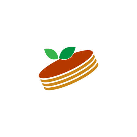 Pancake icon flat design illustration templateのイラスト素材