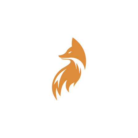 Fox icon logo design illustration templateのイラスト素材