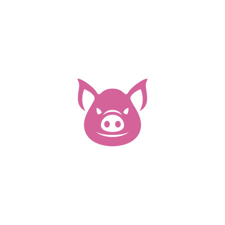 Pig icon logo design illustration templateのイラスト素材