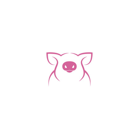 Pig icon logo design illustration templateのイラスト素材