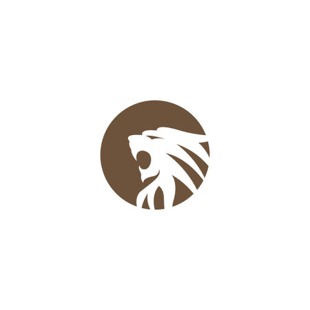 Lion icon logo design illustration templateのイラスト素材