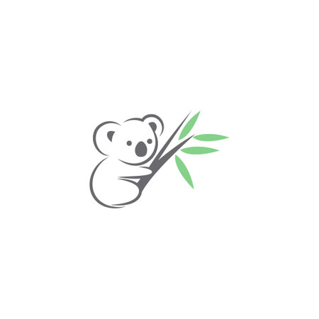 Koala logo icon design illustration vectorのイラスト素材