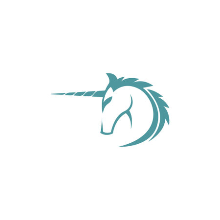 Unicorn logo icon design illustration vectorのイラスト素材