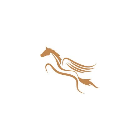 Pegasus logo icon design illustration vectorのイラスト素材