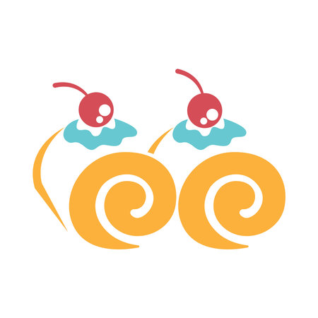 Cake icon logo design illustration