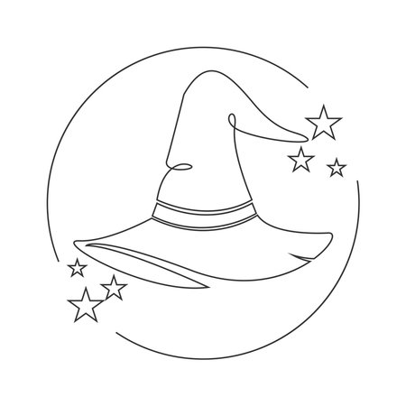 Witch, witch hat  logo icon design illustrationのイラスト素材