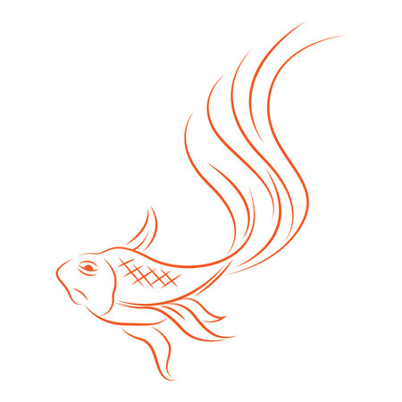 Goldfish icon logo design illustrationのイラスト素材