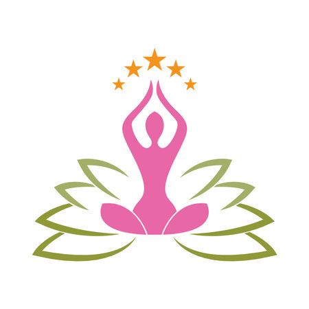 Yoga logo icon design illustrationのイラスト素材