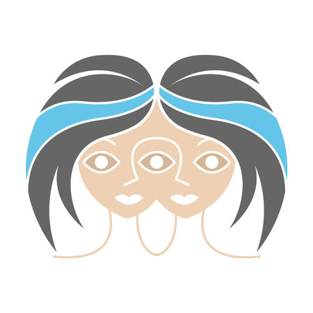 Gemini icon logo design illustrationのイラスト素材