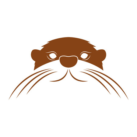 Otter icon logo design illustrationのイラスト素材