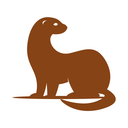 Otter icon logo design illustrationのイラスト素材