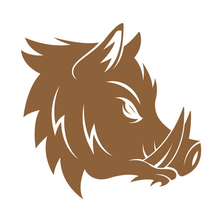 Wild Boar logo icon design illustrationのイラスト素材