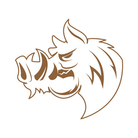Wild Boar logo icon design illustrationのイラスト素材
