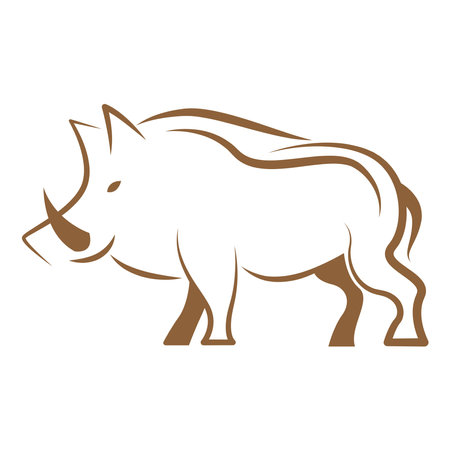 Wild Boar logo icon design illustrationのイラスト素材