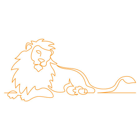 Lion line art logo icon design illustrationのイラスト素材