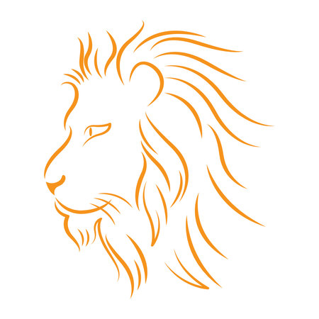 Lion line art logo icon design illustrationのイラスト素材
