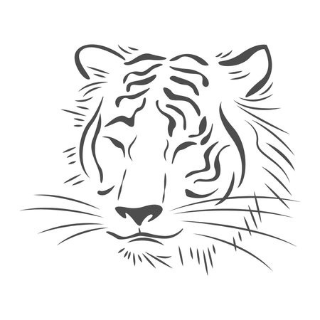 Tiger icon logo design illustrationのイラスト素材