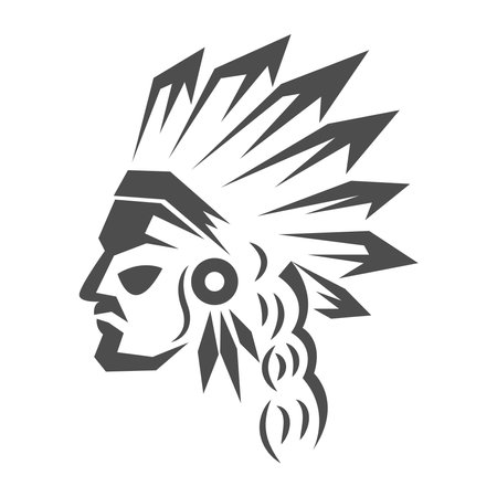Native American icon logo design illustrationのイラスト素材