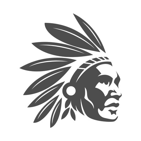 Native American icon logo design illustrationのイラスト素材