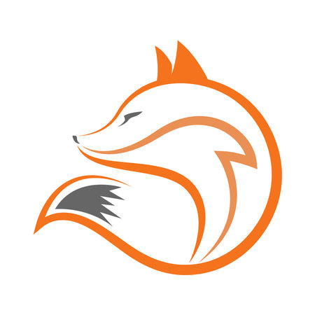 Fox icon logo design illustrationのイラスト素材