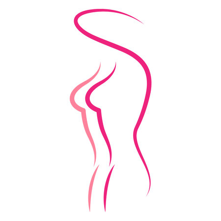 Breast Cancer Information logo design illustrationのイラスト素材