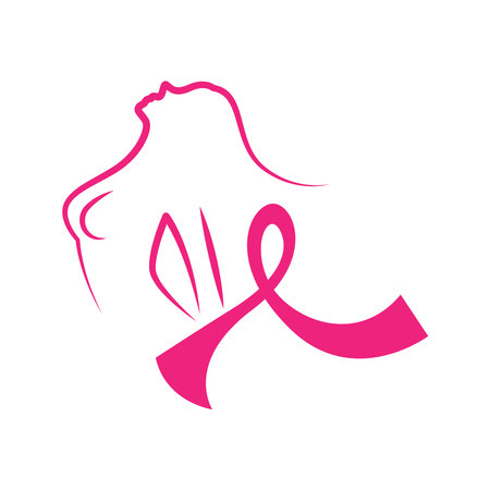 Breast Cancer Information logo design illustrationのイラスト素材