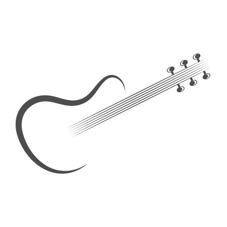Guitar icon logo design illustrationのイラスト素材